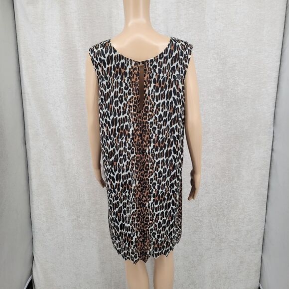 Vanity Fair 70s Leopard Print Nightgown Slip Dress Zigzag Hem Nylon Lounger - Picture 7 of 16